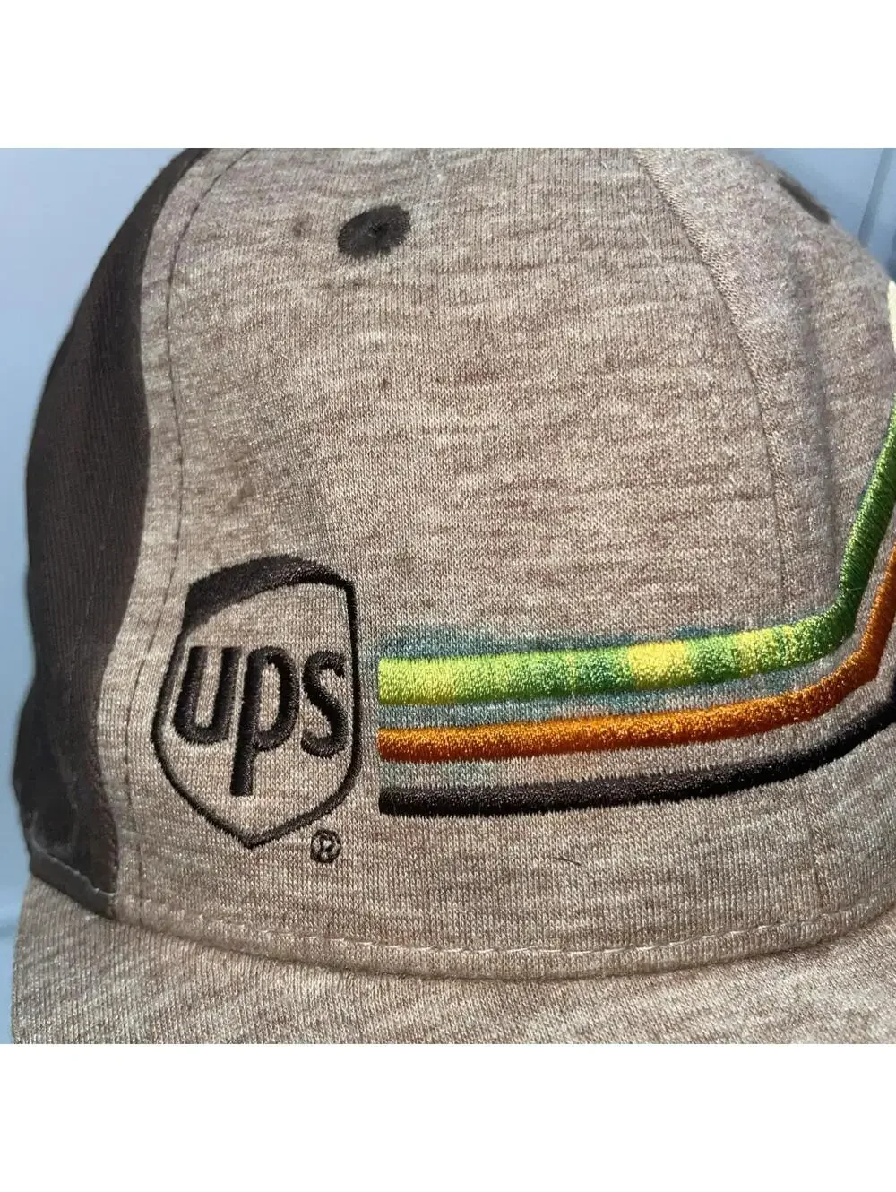 UPS Hat With Mountain Graphic Embroidery  Brown Tan SnapBack OSFA